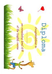 English Worksheet: diploma for young learners