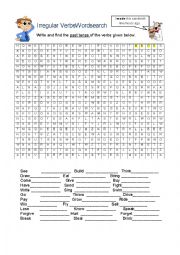 English Worksheet: IRREGULAR VERBS WORDSEARCH