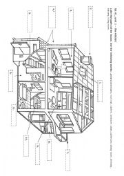 English Worksheet: Rooms in the house