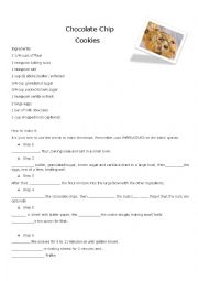 English Worksheet: Chocolate Chips Cookies