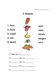 5 Senses Writing Worksheet - Fully Editable