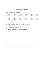 English Worksheet: Message in a bottle