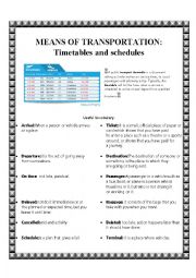 transportation and timetables 