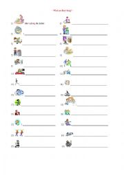 English Worksheet: Present Continuous + Housework tasks