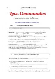 English Worksheet: Love Commandos in India