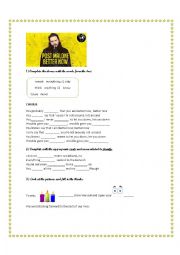 English Worksheet: Better Now - Song by Post Malone