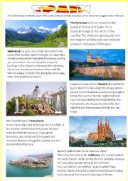 English Worksheet: HOLIDAY DESTINATIONS: SPAIN