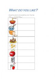 English Worksheet: What do you like?