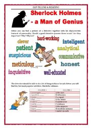 English Worksheet: GAP FILLING & WORD FORMATION - SHERLOCK HOLMES