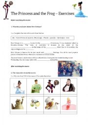 English Worksheet: The Princess and the Frog - Activities 