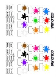 English Worksheet: Colours (cut and glue)
