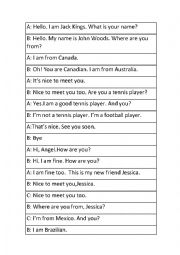 English Worksheet: Nice to meet you