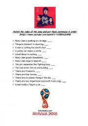 English Worksheet: Official Song 2018 FIFA World Cup 