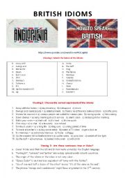 English Worksheet: BRITISH IDIOMS VIDEO