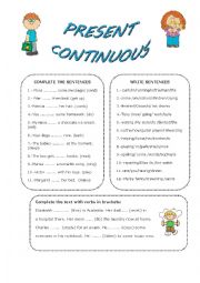 English Worksheet: PRESENT CONTINUOUS TENSE