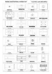 English Worksheet: Russia 2018 Countries and nationalities