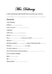 English Worksheet: Mrs. Dalloway