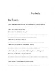 English Worksheet: Macbeth (Part2)