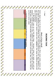 English Worksheet: classroom objects reading 