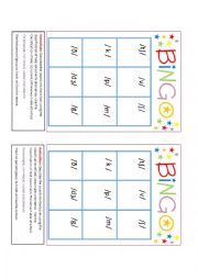 NAE CONSONANTS PHONEMES PRACTICE BINGO