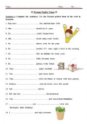 English Worksheet: Present Perfect Tense