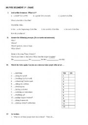 English Worksheet: Fame