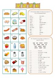 English Worksheet: FOOD