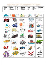 English Worksheet: transportation pictures 