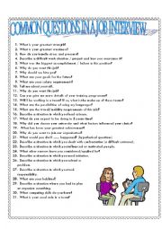 English Worksheet: JOB INTERVIEW