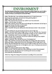 English Worksheet: Environment and Natural Resources