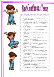 English Worksheet: PAST CONTINUOUS TENSE