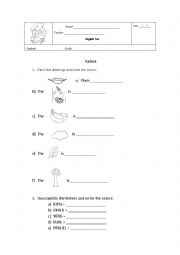 English Worksheet: COLORS