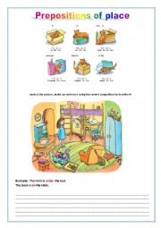 English Worksheet: Prepositions of place