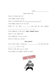 English Worksheet: Police Role Play