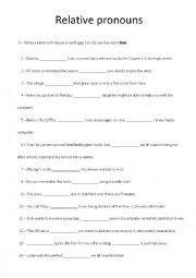 English Worksheet: relative pronouns
