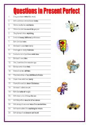English Worksheet: Questions in Present Perfect