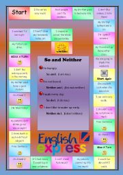 English Worksheet: So and Neither