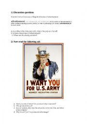 English Worksheet: Cultural Information: Uncle Sam