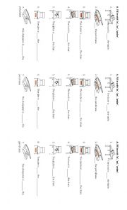 English Worksheet: Look and fill in using in, on, under.