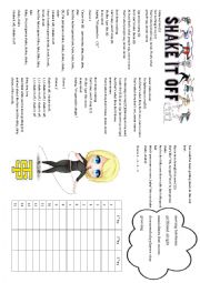 English Worksheet: Taylor Swift Shake it off