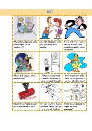 English Worksheet: phrasal verb get speaking cards