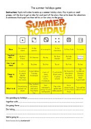 English Worksheet: The Summer Holidays Game