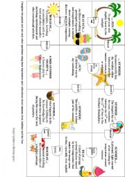 English Worksheet: Summer Collocations Puzzle