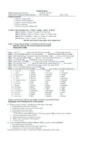 English Worksheet: Dialogue Fill in the Blank Test