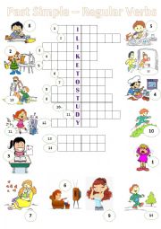 English Worksheet: Crossword Regular verbs