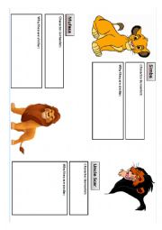 English Worksheet: Hamlet vs The lion king