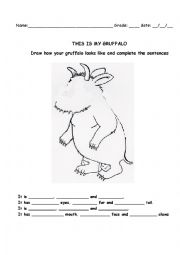 English Worksheet: This is my gruffalo