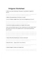 English Worksheet: Antigone 2