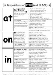 PREPOSITIONS 001 of TIME ...at, on, in