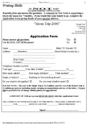 APPLICATION FORM 001 Moon Trip